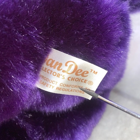 Dan Dee Puppy plush Royal Purple 20" with tags vintage Kmart My Valentine vtg - Picture 8 of 14